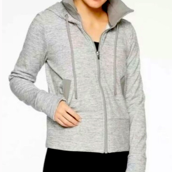 Athleta Jackets & Blazers - Athleta | Victory Primaloft Hoodie Light Grey Size XS